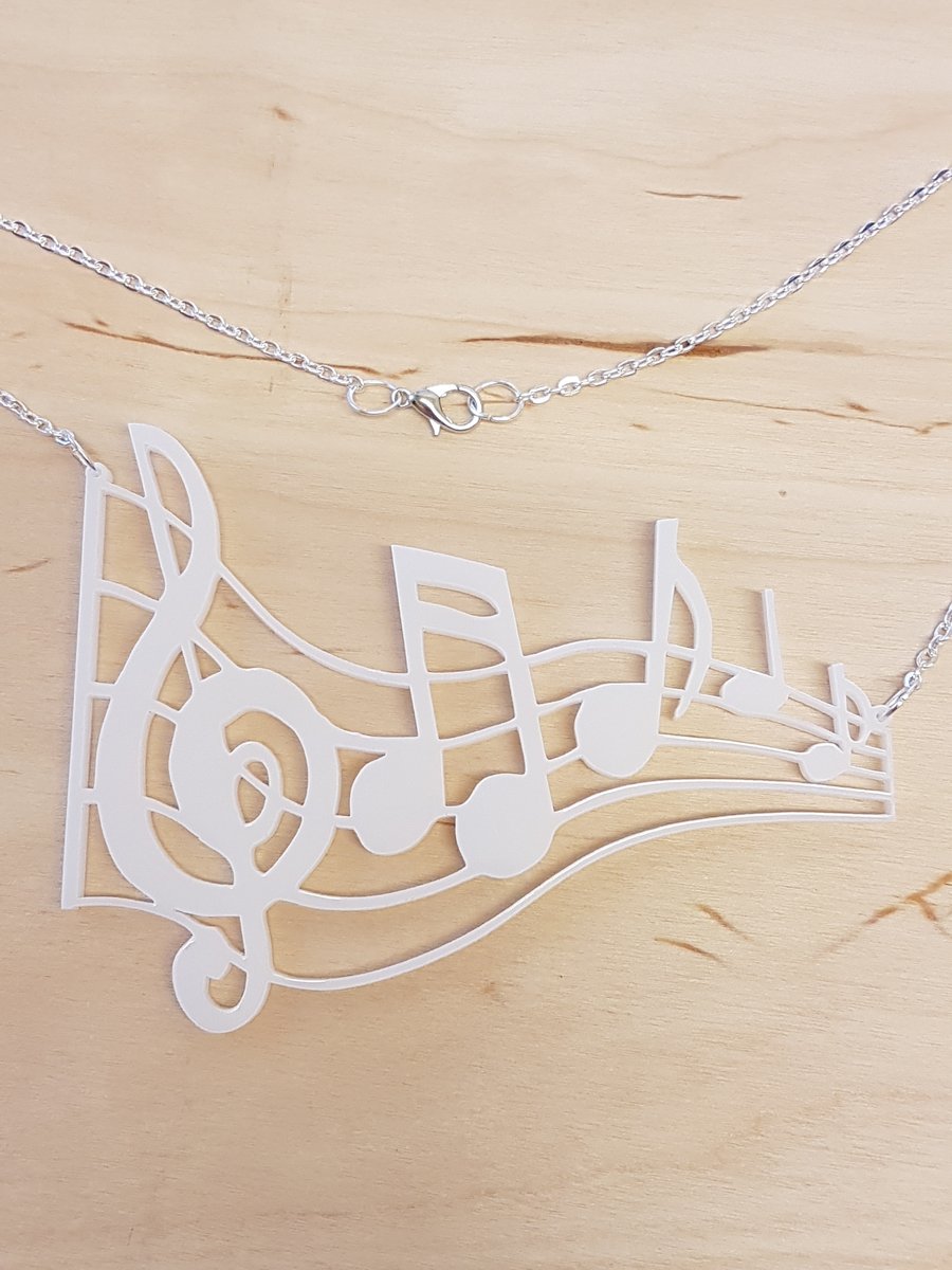 Musical Notes Necklace - Acrylic