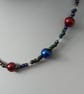 Multicoloured Rainbow Haematite and Pearl Necklace with Swarovski crystal - Image 3