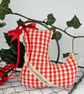 SALE 2026 - ELF CHRISTMAS STOCKING TREE DECORATION - robin, checked - Image 5