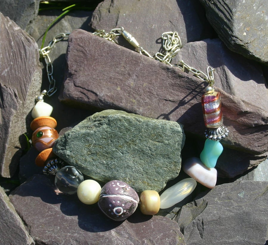 Eclectic mix of beads necklace
