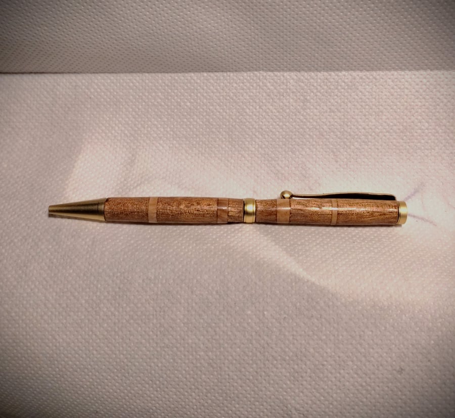 wooden pen with ballpoint