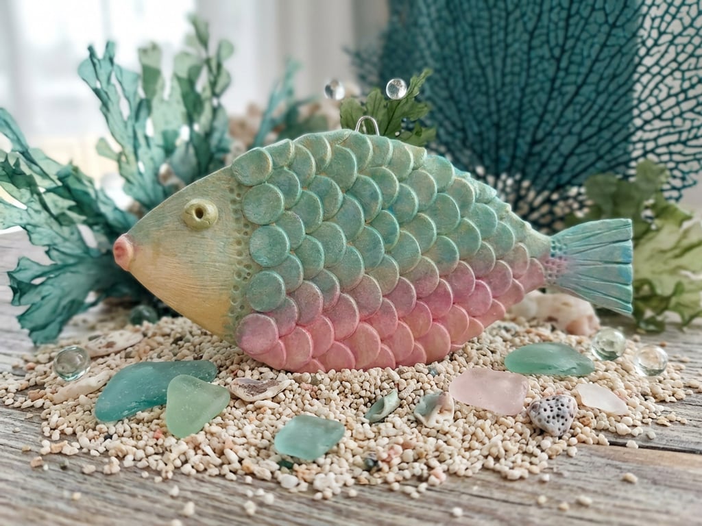 Handmade Clay Fish Wall Hanging