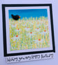 Blackbird in a Daisy field, Wishing you a very Happy Birthday Card - Image 2