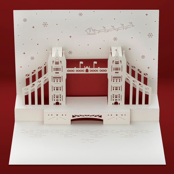 Tower Bridge 3D pop-up Christmas card