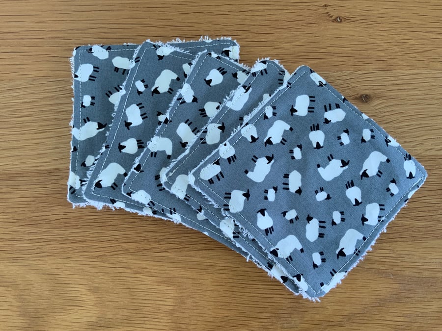 Reusable Bamboo Towelling Cotton Face Wipes, Eco friendly, Washable, Make up pad