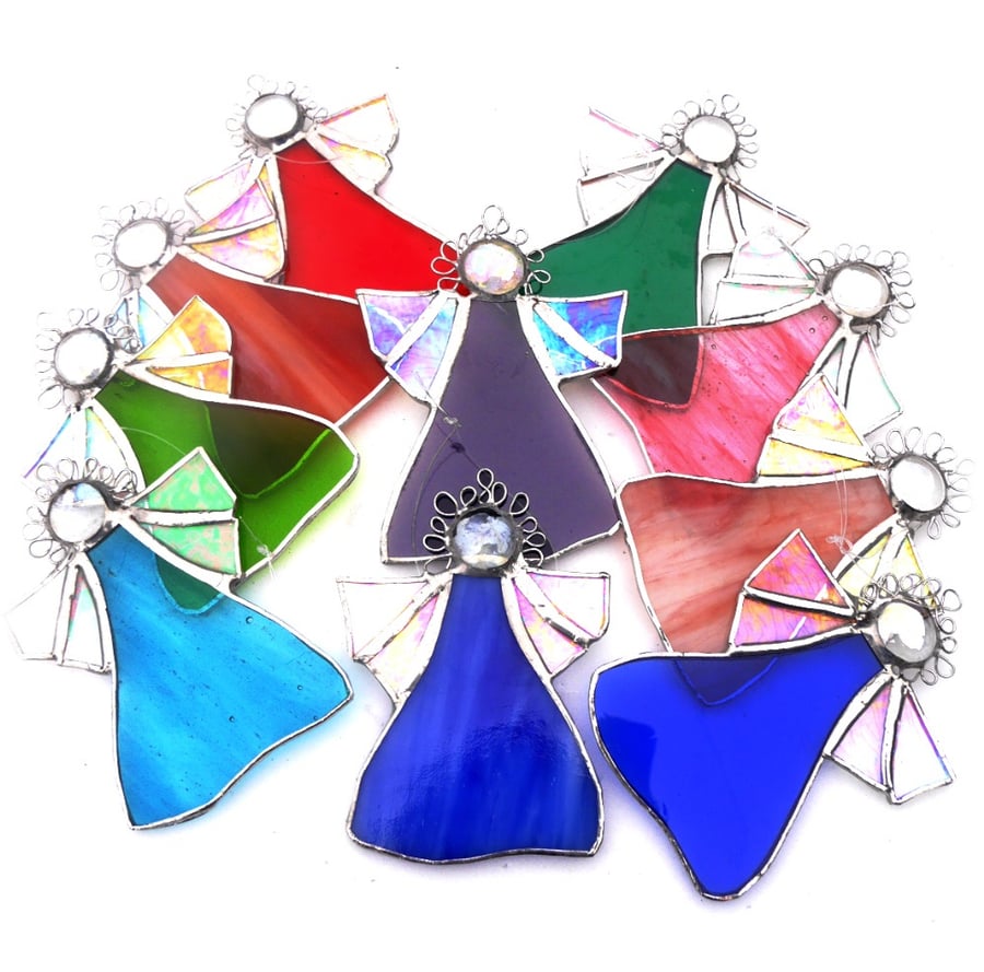 Angel Stained Glass suncatcher Christmas decoration