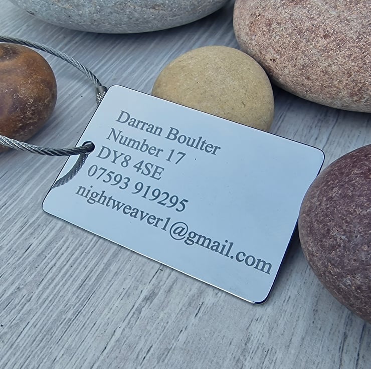 Engraved stainless steel luggage tags new arrivals