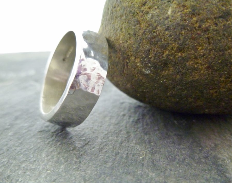 Hammered Sterling Silver Ring 