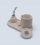 White Round Jewellery Box with Lid Modern Geometric Trinket Pot - Image 7