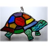 Tortoise Suncatcher Stained Glass Handmade Rainbow Turtle 