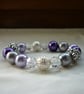 PURPLE, LILAC, GREY AND SILVER  BRACELET.  809 - Image 1