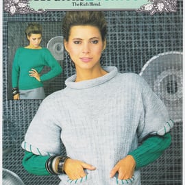 Vintage Knitting Pattern B7319: Patons Sweater and Over Vest, 