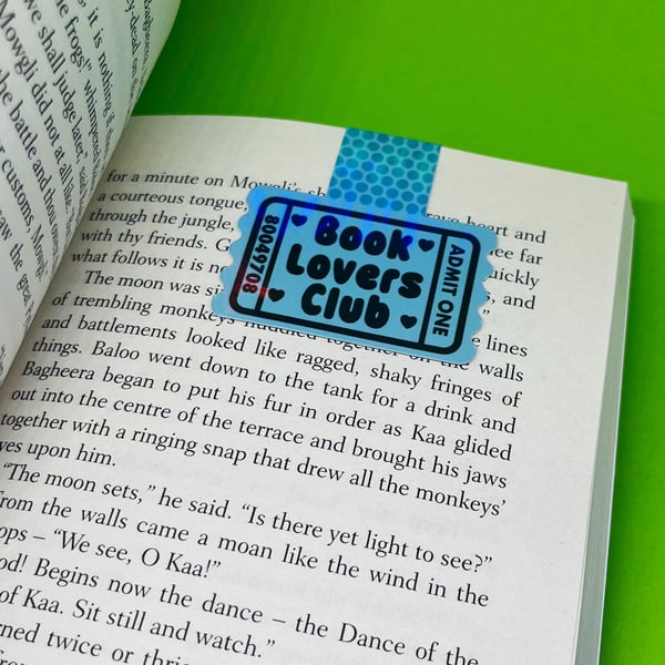 Magnetic bookmark - book lovers ticket admit one
