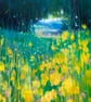 The Field Beyond is a semi-abstract yellow and green April meadow landscape  - Image 6