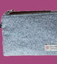 Pouch Silver Grey with small Flower Print