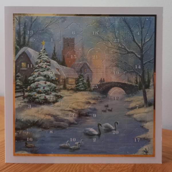 Advent Calendar Style Christmas Card - Winter Scene
