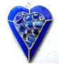 Heart Suncatcher Stained Glass Blue  Abstract 025 Nugget Handmade Gift - Image 3