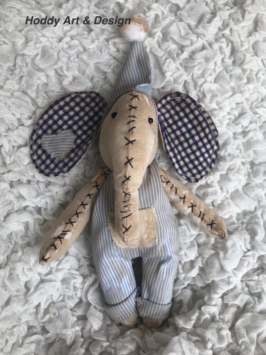 Handcrafted Vintage Style Elephant Collectible Soft Toy Decor