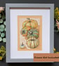 Pumpkins original drawing, pumpkin wall art, kitchen wall decor