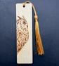 Long eared owl pyrography bookmark