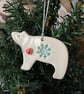 Small polar bear ceramic tag decoration turquoise - Image 2
