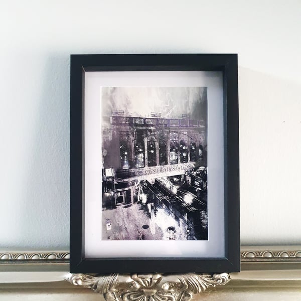 Unique perspectives of Glasgow fine art photo print with overlay.