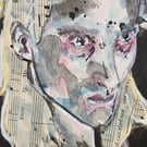 Original Mixed Media Portrait – Riff Raff Inspired Contemporary Figurative Art