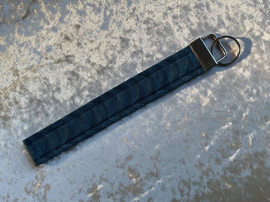 DARK BLUE WRISTLET KEYRING KEY HOLDER LANYARD FOB CHAIN no 2