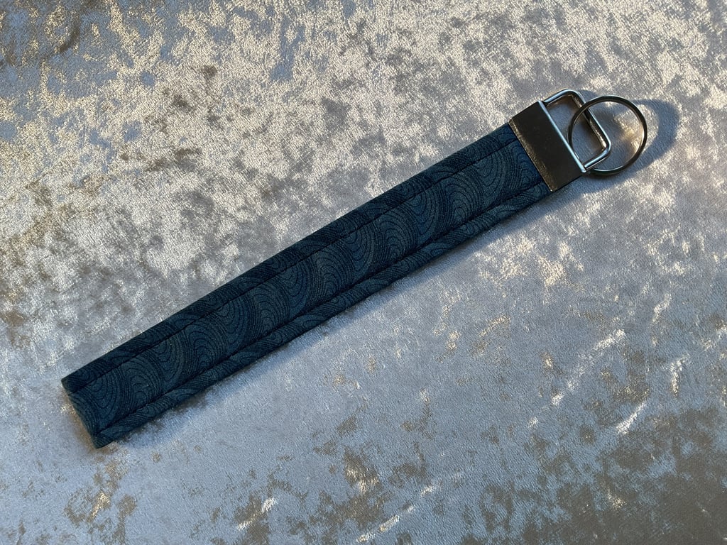 DARK BLUE WRISTLET KEYRING KEY HOLDER LANYARD FOB CHAIN no 2
