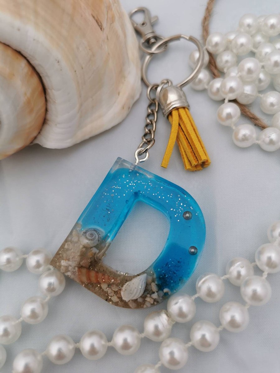 Resin Beach Keyring - D