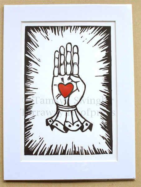 I.O.O.F Oddfellows Hand of Friendship - Lino Print - Limited Edition