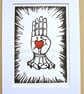 I.O.O.F Oddfellows Hand of Friendship - Lino Print - Limited Edition - Image 1