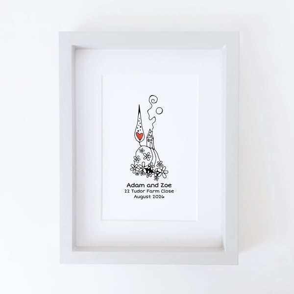 House On The Hill personalised house illustration, Giclee print