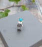 Sterling Silver Oval Patterned Amazonite Wide Band Ring - UK Size P - JBJ4036 - Image 3