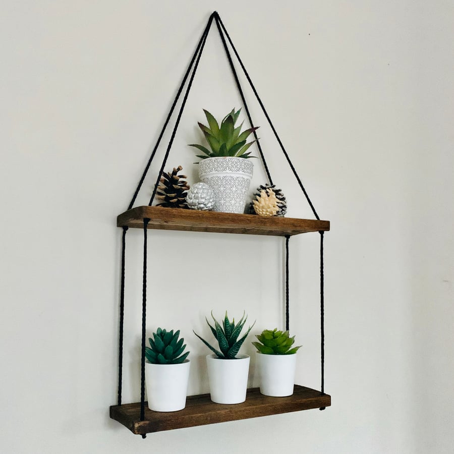 Double Floating Shelf Handmade from Reclaimed Rustic Wood