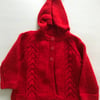 Hand knitted baby hooded jacket