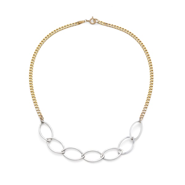 Reina by Fedha - elegant necklace combining 9ct gold and sterling silver