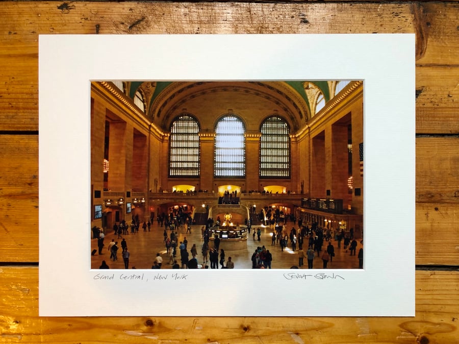 ‘Grand Central’ New York signed mounted print FREE DELIVERY