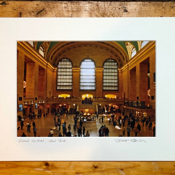 ‘Grand Central’ New York signed mounted print FREE DELIVERY