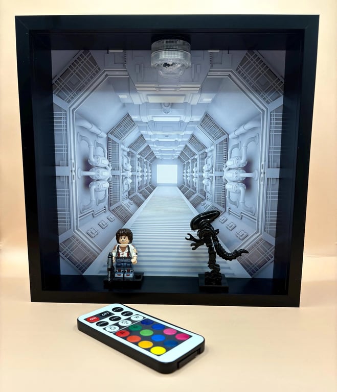 Alien inspired Illuminated picture frame with remote control