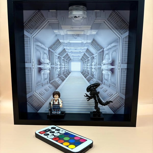 Alien inspired Illuminated picture frame with remote control