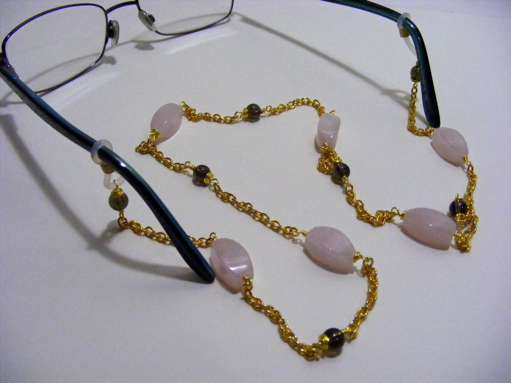 Rose Quartz and Smokey Quartz Spectackle Chain