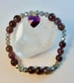Sage Amethyst & Faceted Glass Bracelet With Swarovski Heart - Handmade In Devon - Image 2