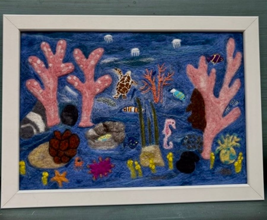 Under the sea felted picture.
