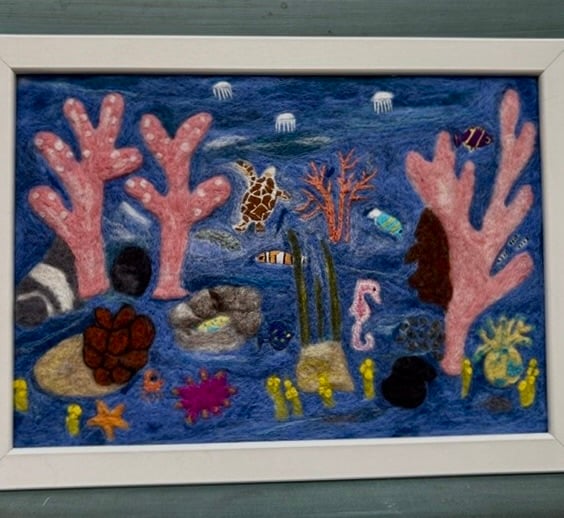 Under the sea felted picture.