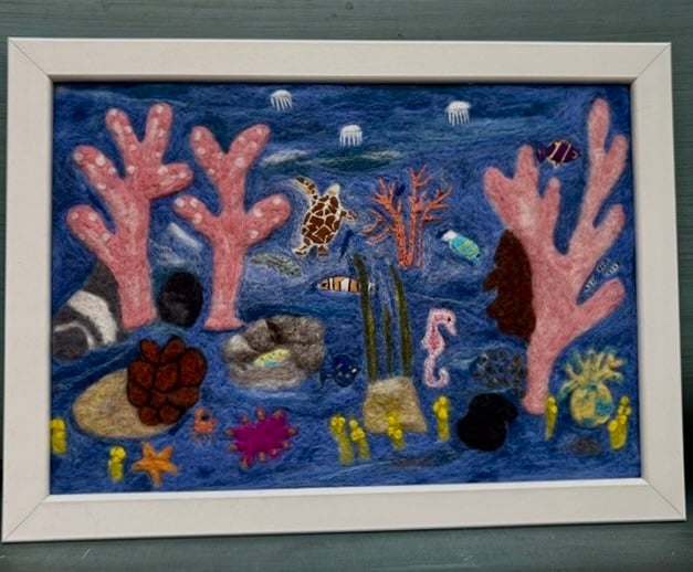 Under the sea felted picture.