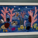 Under the sea felted picture.