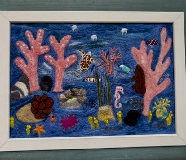 Under the sea felted picture.