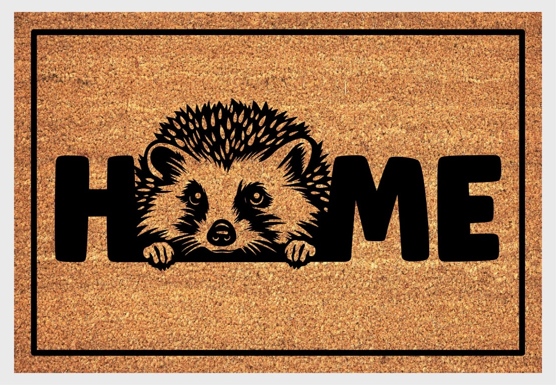 Hedgehog Home Door Mat No.1 - Hedgehog Welcome Mat - 3 Sizes