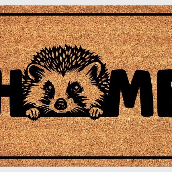 Hedgehog Home Door Mat No.1 - Hedgehog Welcome Mat - 3 Sizes